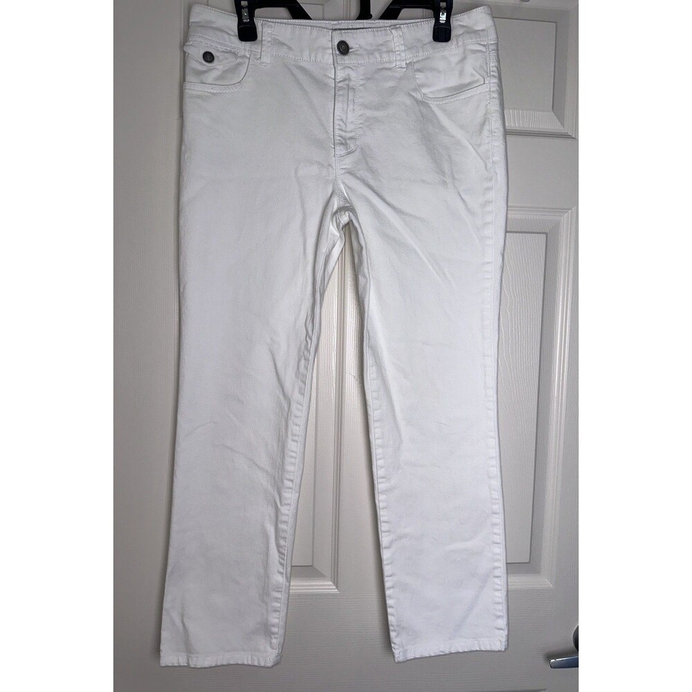Chico's Platiunum Denim Jeans Women's size 1/8 WHITE Ultimate Fit Slim Leg